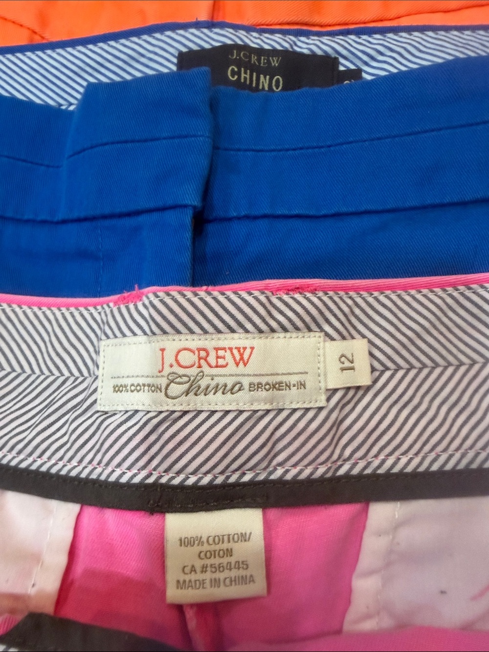 J. Crew 5 Pairs of Cotton Chino Shorts, Size 12 - Picture 3 of 9